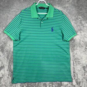 Ralph Lauren Polo Golf Mens XXL Green & Blue Striped Performance Pro Fit Shirt